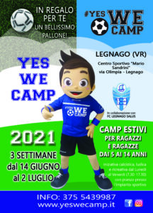 Scopri di più sull'articolo YES WE CAMP a Legnago (VR) 14 giugno – 02 luglio 2021